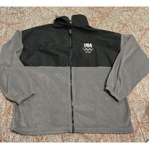 United States Olympic Committee Jacket 2012 Men's Unisex Black/Grey Size XL